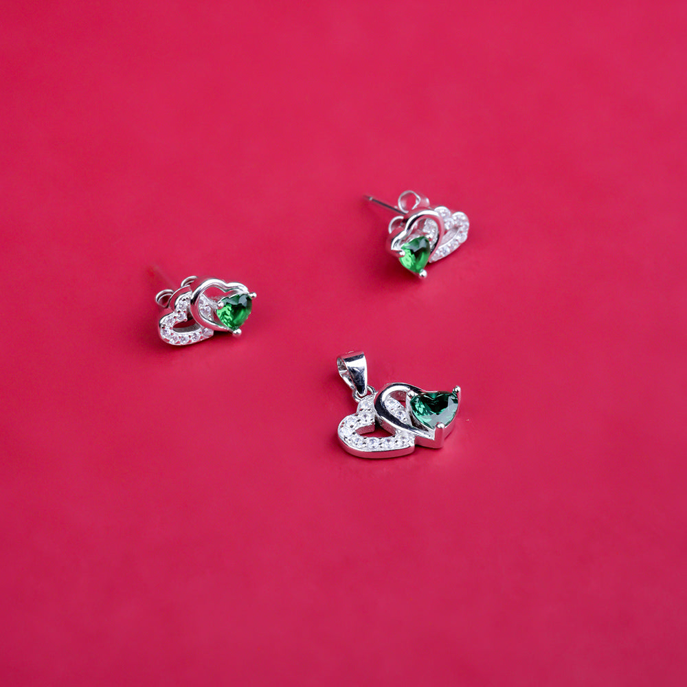 Fancy Heart  Shape Green Stone  Pendle Butty